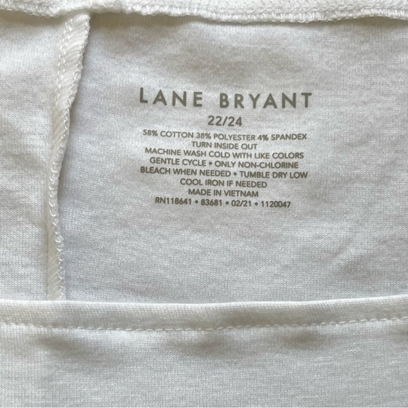 Lane Bryant Women’s Square Neckline White Top Plus Size 22/24 Neutral Classic - Picture 7 of 7
